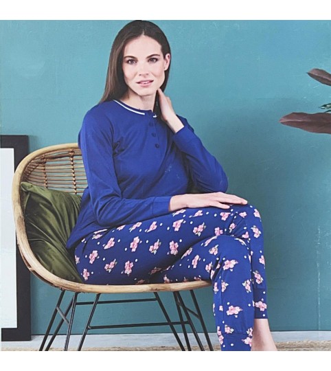 PIGIAMA DONNA OD384 M/LUNGA COT/100% ORONERO