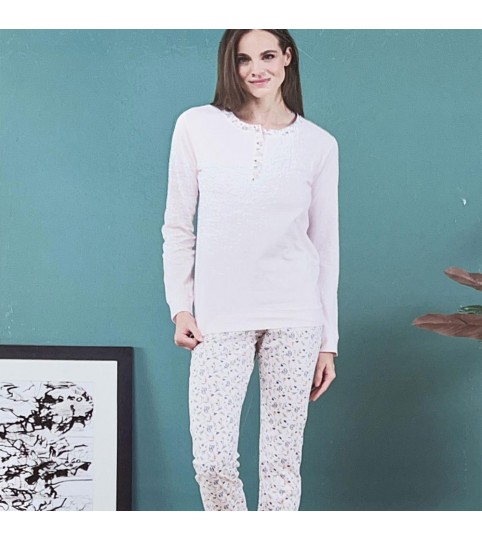 PIGIAMA DONNA OD389 M/LUNGA COT/100% ORONERO