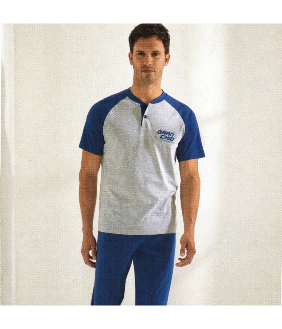 PIGIAMA UOMO GP1129 P/LUNGO M/MANICA COTONE GRANCHIO