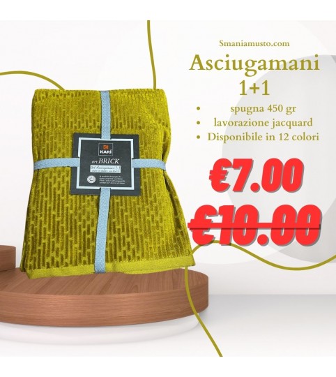 ASCIUGAMANI 1+1 BRICK SPUGNA CIMATA 450GR KARIì