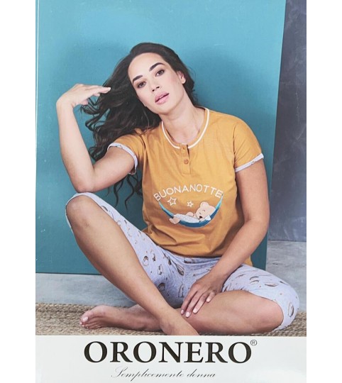 PIGIAMA DONNA OD415 M/MANICA BERMUDA ORONERO