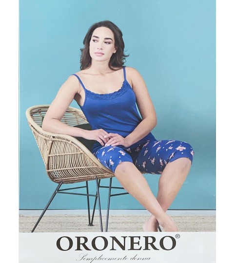 PIGIAMA DONNA OD425 S/STRETTA BERMUDA ORONERO
