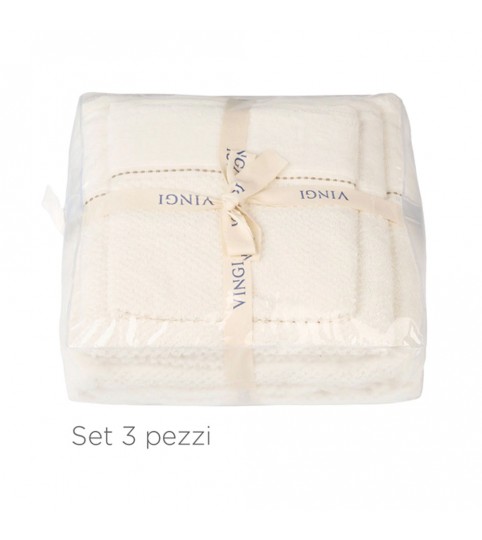 SET BAGNO ELEGANCE 1+1+ TELO SPUGNA JACQUARD VINGI