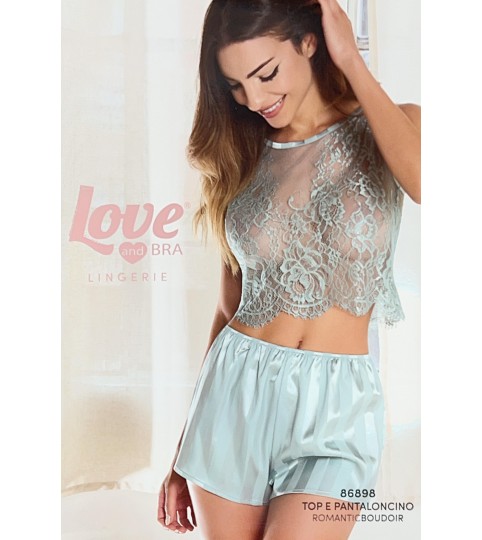 PIGIAMA DONNA 86898 S/larga P/CORTO RASO LOVE