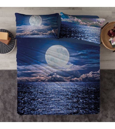 COMPLETO LENZUOLA 2 POSTI LUNA DIGITALE COT/100% L.O.