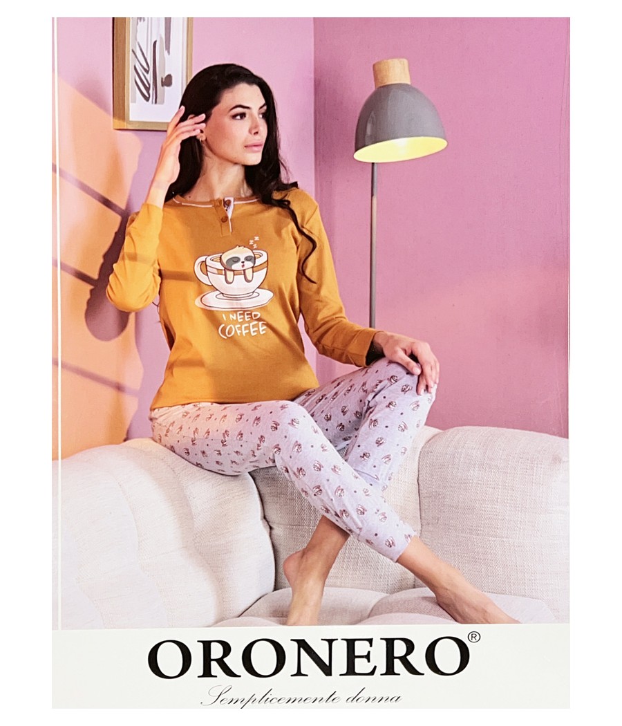 PIGIAMA DONNA OD465 INTERLOCK ORONERO