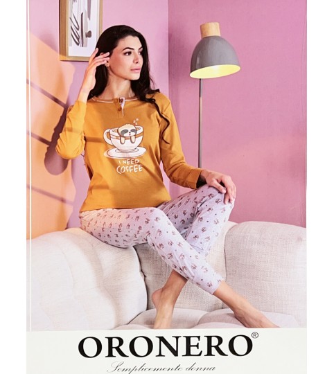 PIGIAMA DONNA OD465 INTERLOCK ORONERO