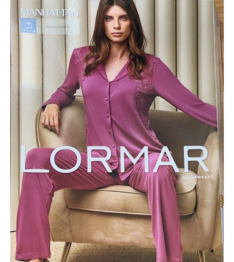 PIGIAMA DONNA 653840 APERTO VISCOSA PESANTE LORMAR