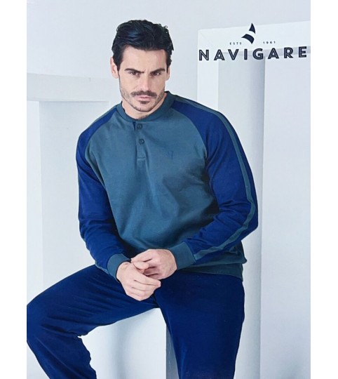 PIGIAMA UOMO 141910 SERAFINO INTERLOCK NAVIGARE
