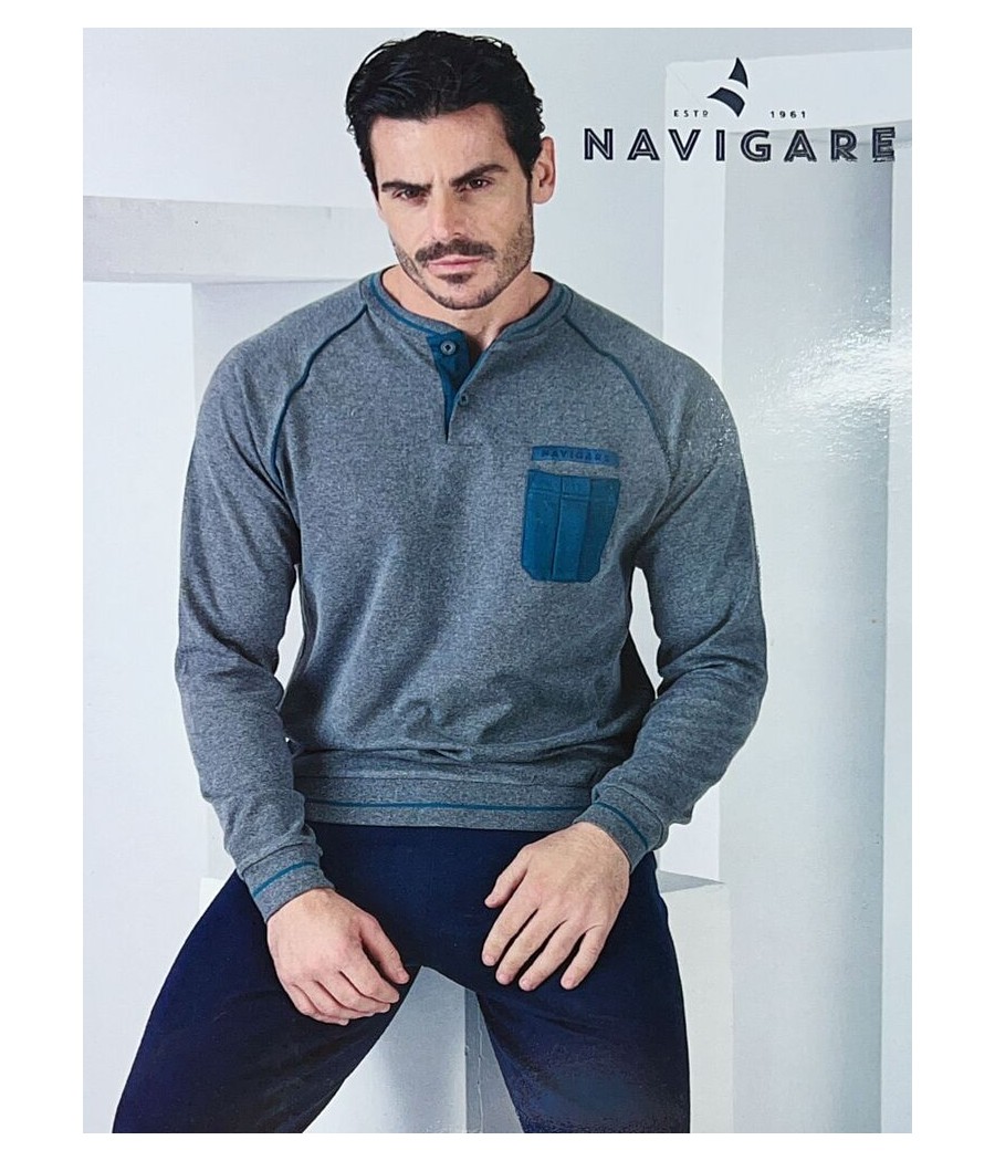 PIGIAMA UOMO 141946 SERAFINO INTERLOCK NAVIGARE
