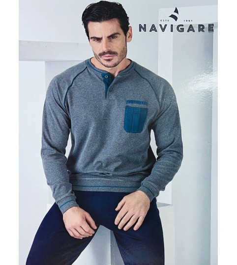 PIGIAMA UOMO 141946 SERAFINO INTERLOCK NAVIGARE