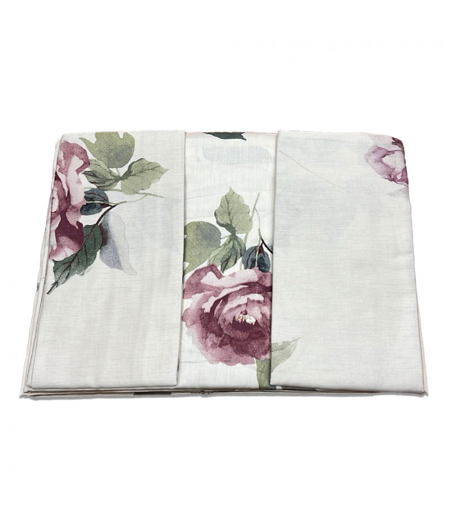 COMPLETO LENZUOLA 2 POSTI CLEAN RASO COTONE MON AMOUR