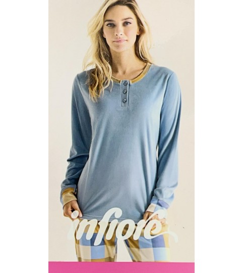 PIGIAMA DONNA 642866 MICROPILE + CALZINI INFIORE