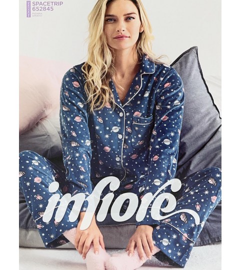 PIGIAMA DONNA 652845 APERTO MICROPILE INFIORE