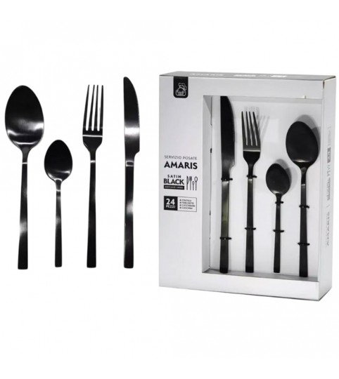 POSATE 24PZ AMARIS SATIN BLACK
