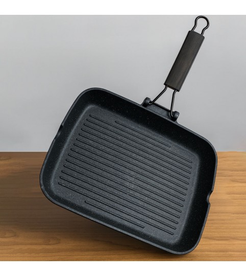 BISTECCHIERA D-26X26 MANICO PIEGHEVOLE ANTIADERENTE PIERRESTONE