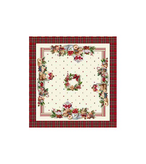 CENTRO TAVOLA TARTAN 93X93 GOBELIN NATALE VINGI