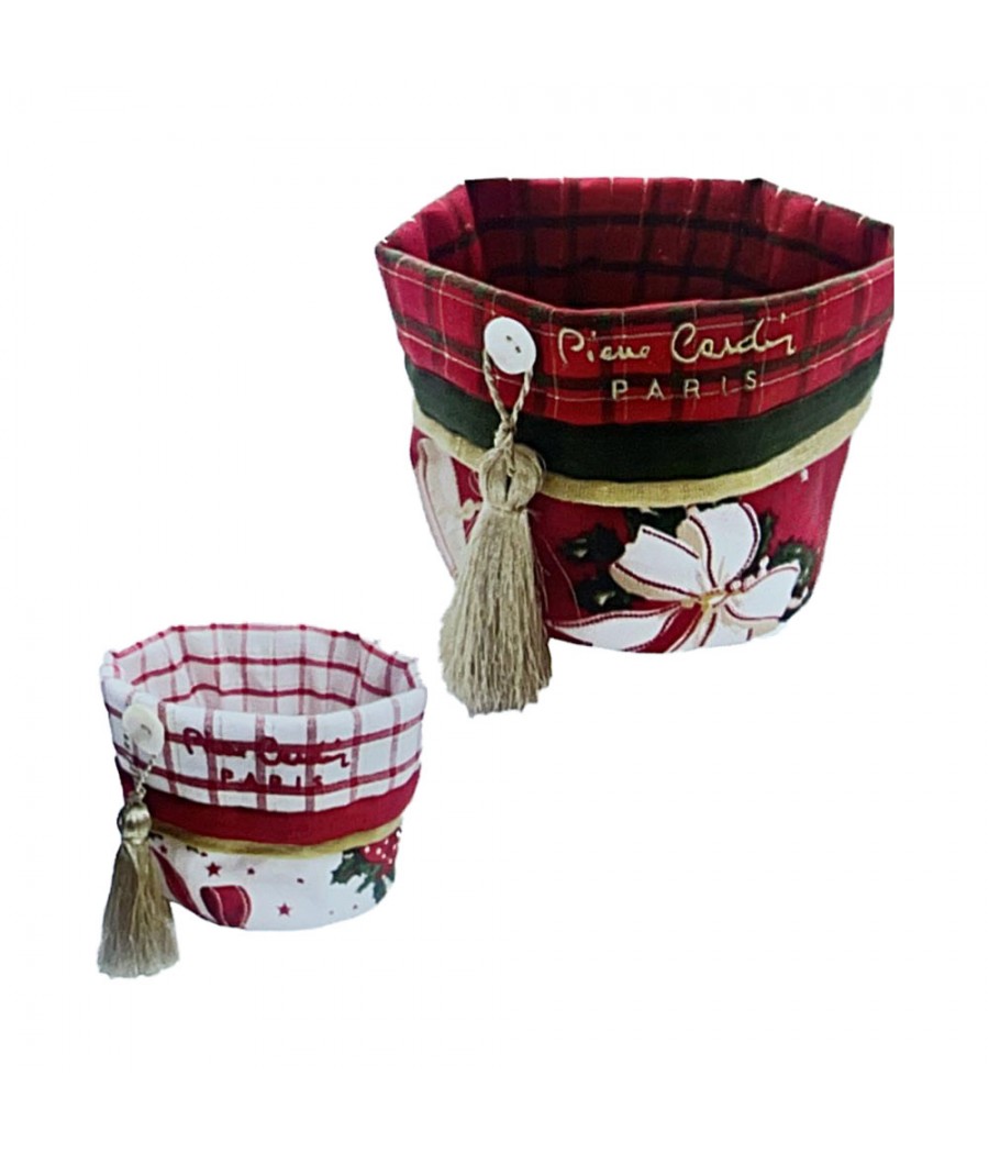 CESTO PORTAPANE/CIALDE  EVERGREEN LUREX NATALE