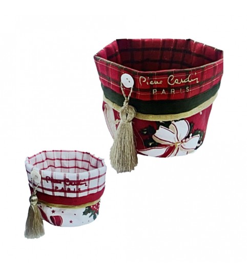 CESTO PORTAPANE/CIALDE  EVERGREEN LUREX NATALE