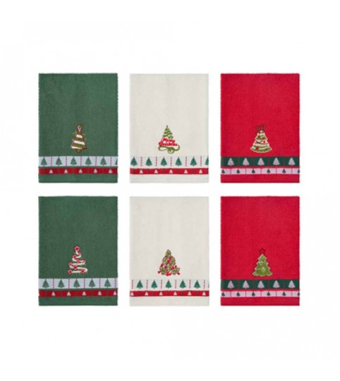 STROFINACCI 3PZ ABETE SPUGNA RICAMO NATALE VINGI