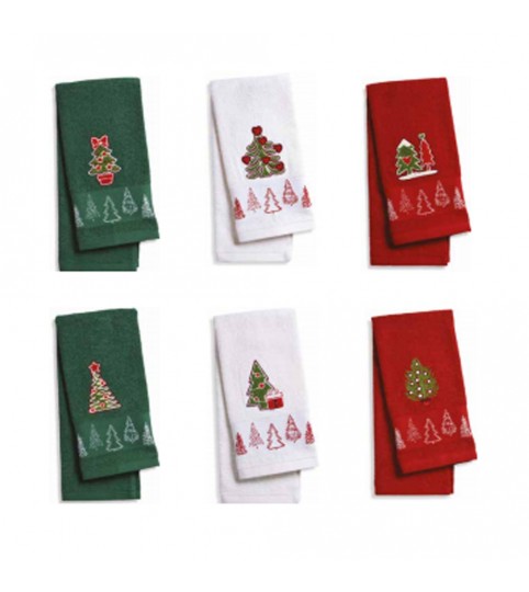 STROFINACCI 3PZ ALBEROBELLO SPUGNA RICAMO NATALE VINGI