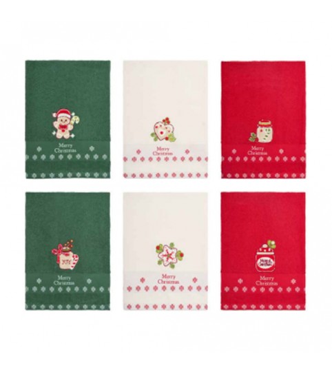 STROFINACCI 3PZ MERRY CHRISTMAS  SPUGNA RICAMO NATALE VINGI