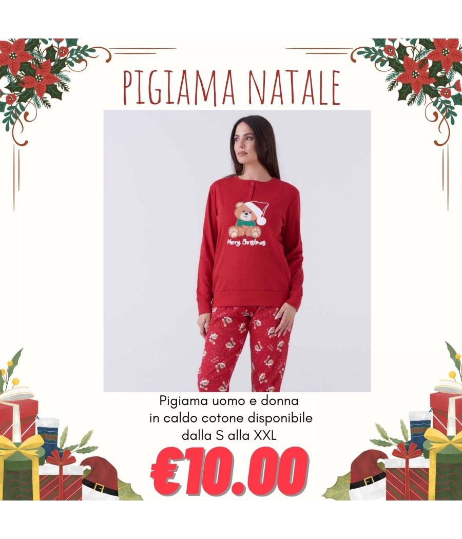 PIGIAMA DONNA 25102 INTERLOCK NATALE ANGELS 25