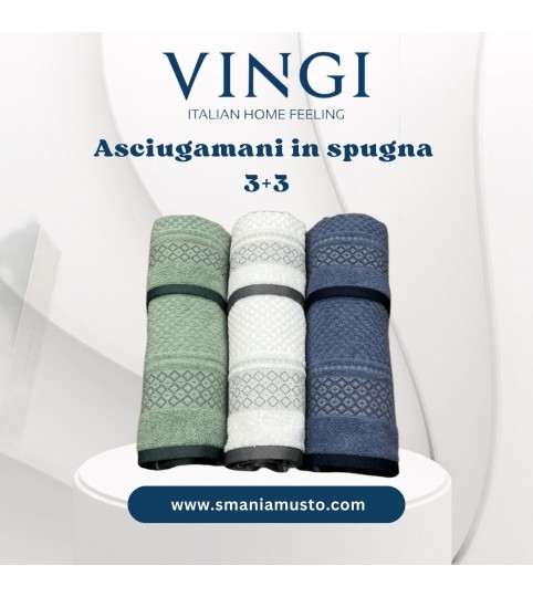 ASCIUGAAMANI 3+3 BEATRICE SPUGNA CON GRECA VINGI