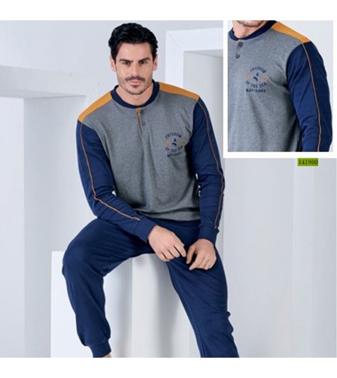 PIGIAMA UOMO 141900 SERAFINO INTERLOCK NAVIGARE