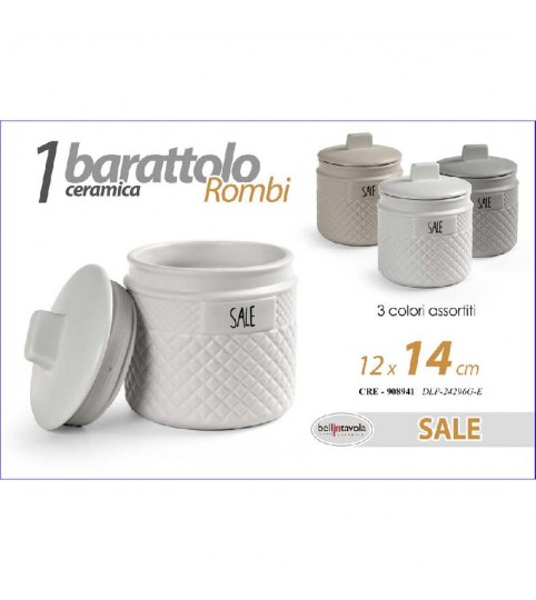 BARATTOLI IN CERAMICA 3PZ CON ROMBI 24296