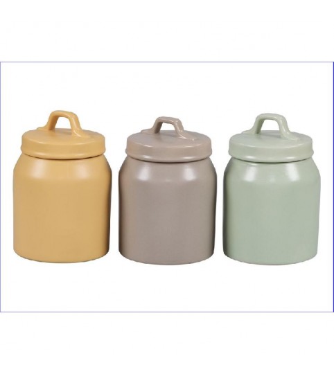 BARATTOLO IN CERAMICA ELEMENT C/COPERCHIO COLORATO