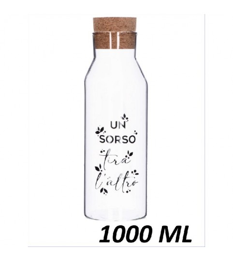 BOTTIGLIA VETRO 109910 1 LT CON TAPPO IN SUGHERO
