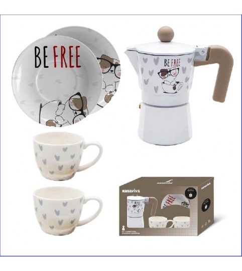 CAFFETTIERA+ 2 TAZZINE C/PIATTO 1647520 KASAVIVA