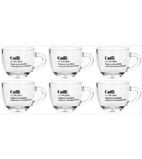 TAZZINE DA CAFFE' 6PZ 117920 VETRO JASER