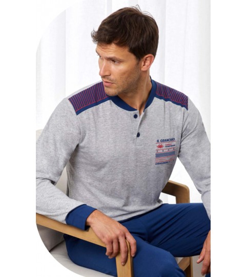PIGIAMA UOMO GP1144 SERAFINO M/LUNGA COTONE GRANCHIO