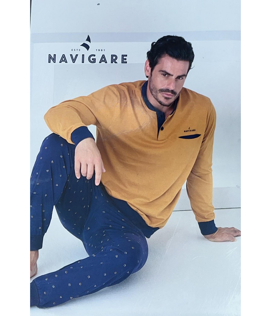 PIGIAMA UOMO 141966 M/LUNGA  COTONE NAVIGARE