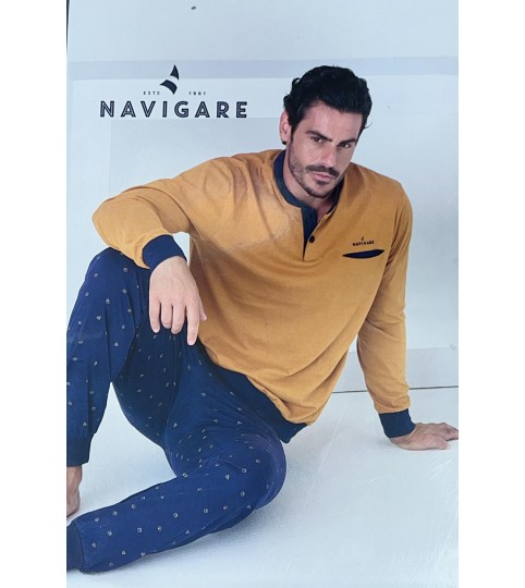 PIGIAMA UOMO 141966 M/LUNGA  COTONE NAVIGARE
