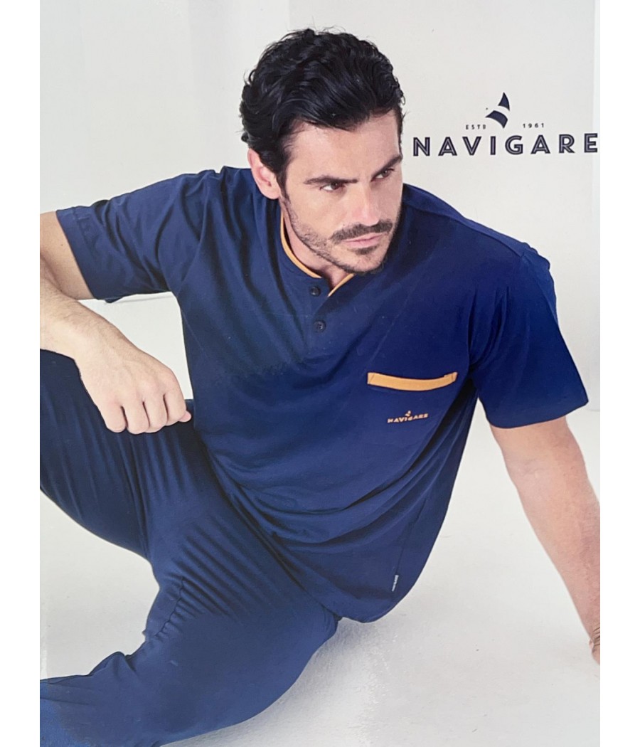 PIGIAMA UOMO 141984 3PZ  COTONE NAVIGARE