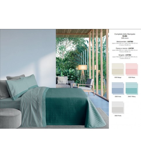 COMPLETO LENZUOLA 2 POSTI ELBA  COTONE L.O.