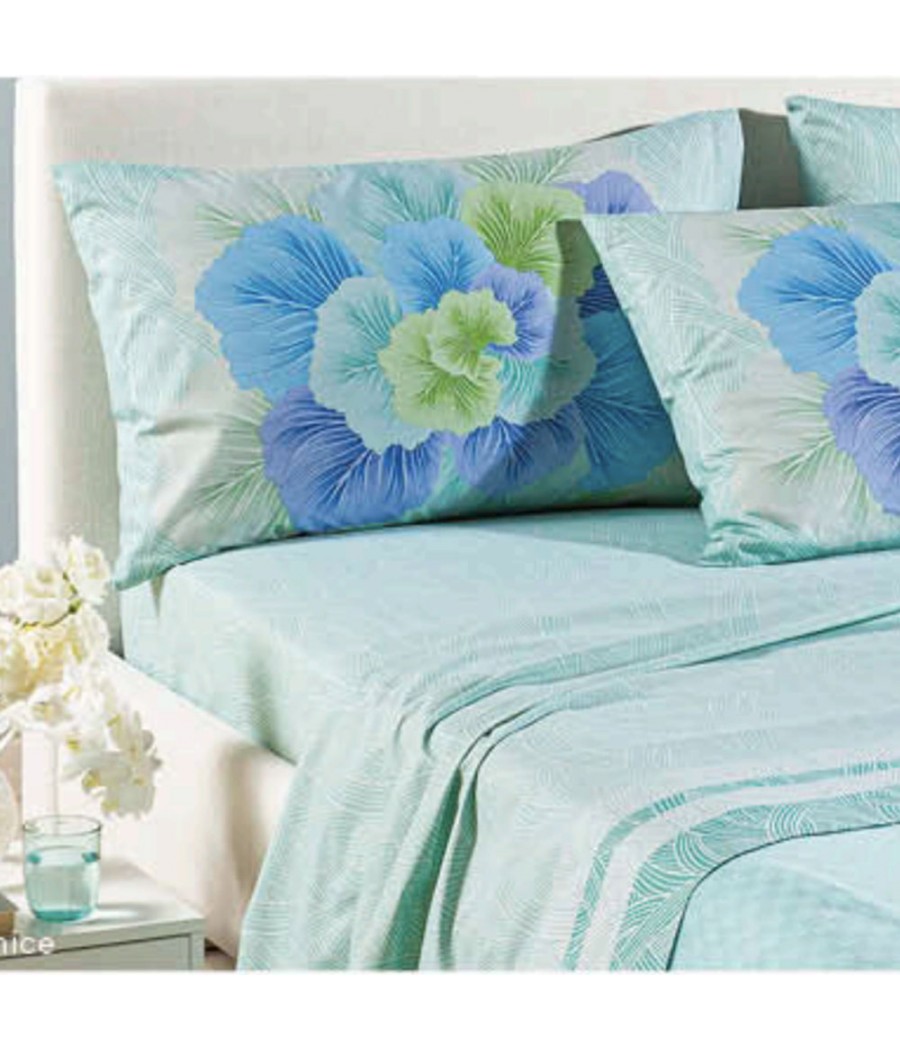 COMPLETO LENZUOLA 2 POSTI MADREPERLA STAMPA DIGITALE COTONE CALEFFI