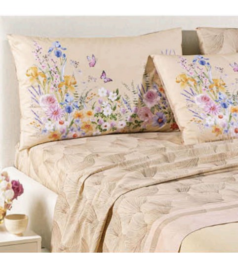 COMPLETO LENZUOLA 2 POSTI YASMINE STAMPA DIGITALE COTONE CALEFFI