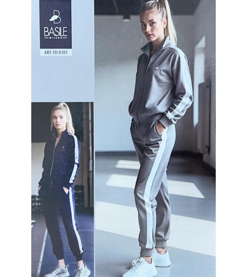 TUTA DONNA FD01 01 FULLZIP COTONE BASILE