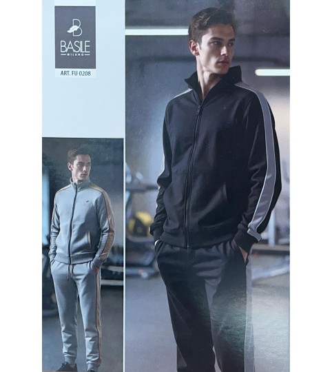 TUTA UOMO FU0208 FULLZIP COTONE BASILE