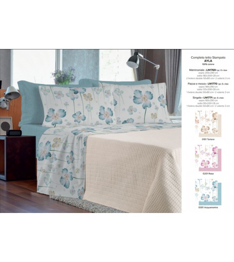 COMPLETO LENZUOLA 2 POSTI AYLA COTONE100% L.O.