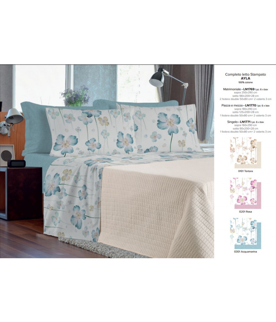 COMPLETO LENZUOLA 2 POSTI AYLA COTONE100% L.O.