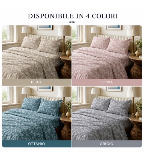 COMPLETO LENZUOLA 2 POSTI DUNIA COPRILETTO B-HOME COT/100%