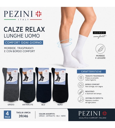 CALZA UOMO CORTA UCZ750C RELAX COTONE SANITARIO PEZZINI