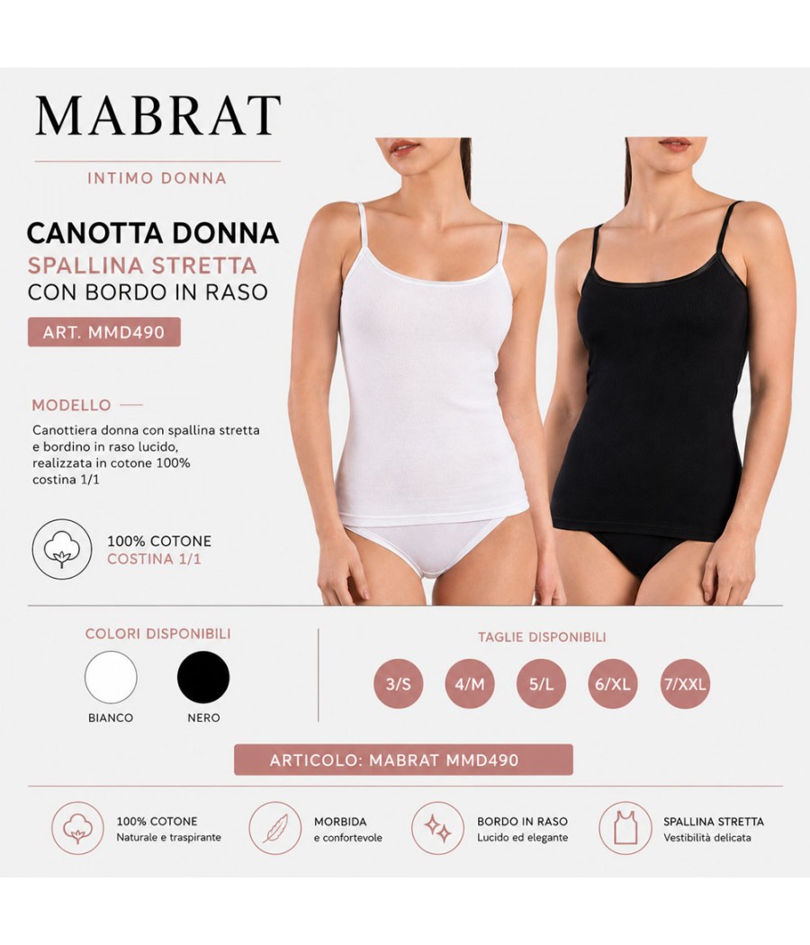 CANOTTA DONNA MMD490 BIANCO...