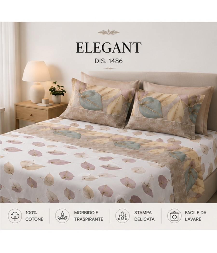 COMPLETO LENZUOLA 2 POSTI ELEGANT INFINITY COT/100% MARZOTTO