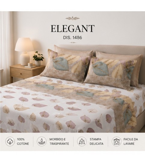 COMPLETO LENZUOLA 2 POSTI ELEGANT INFINITY COT/100% MARZOTTO